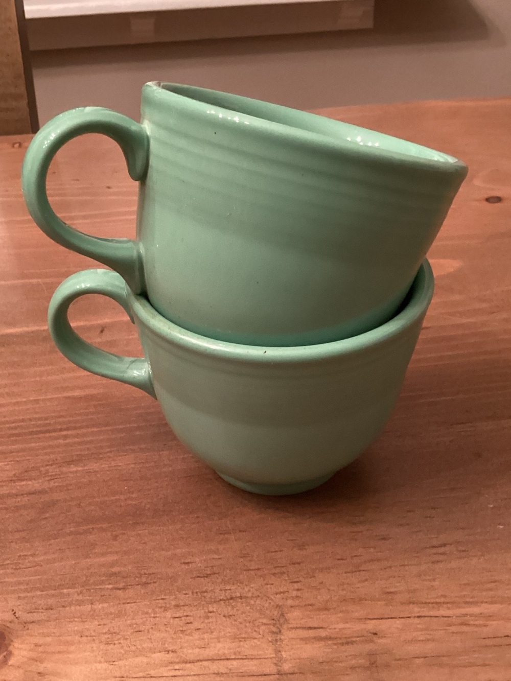 FIESTA SEA MIST GREEN 2PCS FLAT CUP ONLY COFFEE TEA HOMER LAUGHLIN FIESTAWARE
